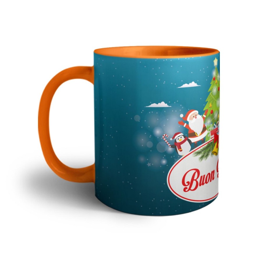 Tazza buon natale con babbo natale e personaggi natalizi Natale