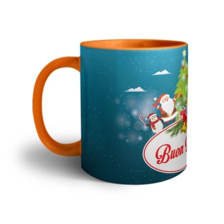 Tazza buon natale con babbo natale e personaggi natalizi Natale