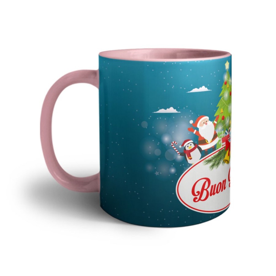 Tazza buon natale con babbo natale e personaggi natalizi Natale