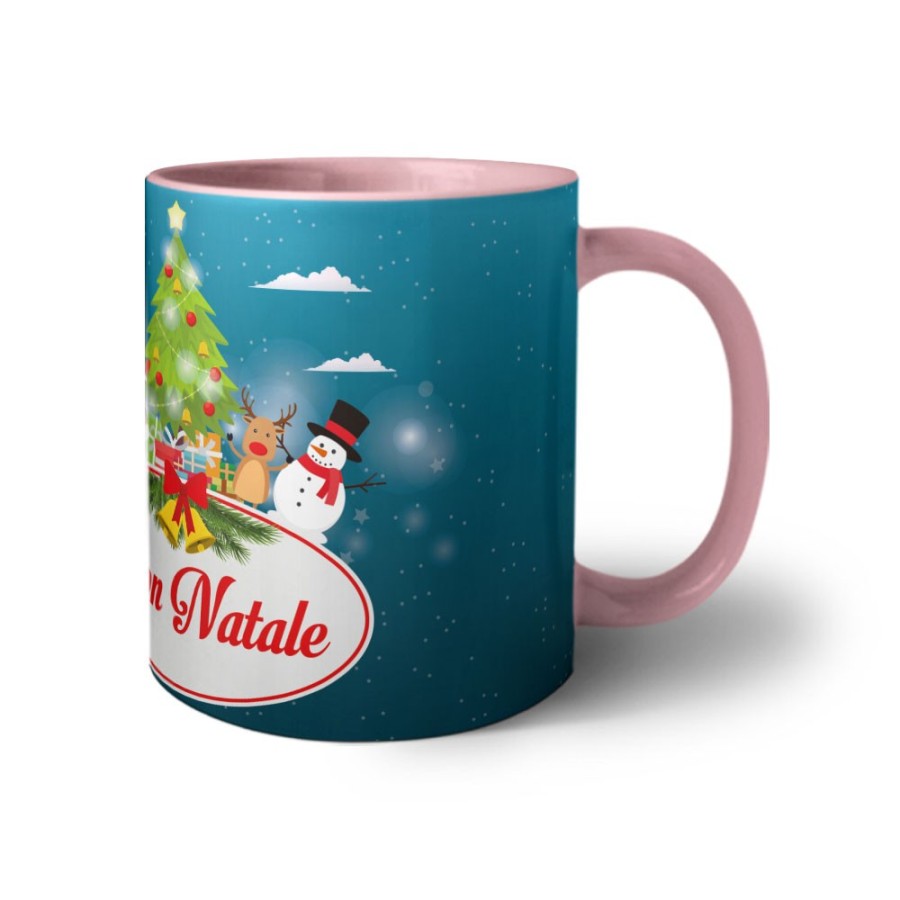 Tazza buon natale con babbo natale e personaggi natalizi Natale