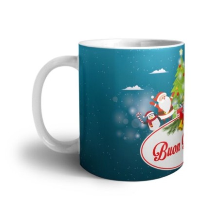 Tazza buon natale con babbo natale e personaggi natalizi Natale