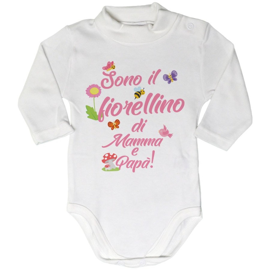 Body lupetto neonato sono il fiorellino di mamma e papà Per la famiglia