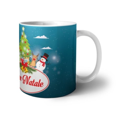 Tazza buon natale con babbo natale e personaggi natalizi Natale