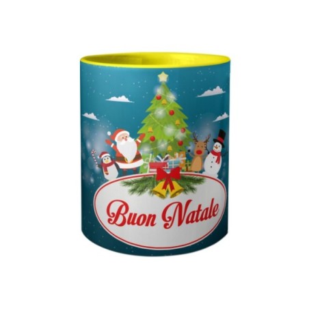 Tazza buon natale con babbo natale e personaggi natalizi Natale