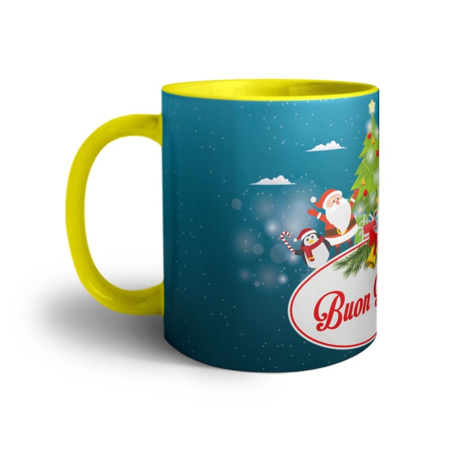 Tazza buon natale con babbo natale e personaggi natalizi Natale