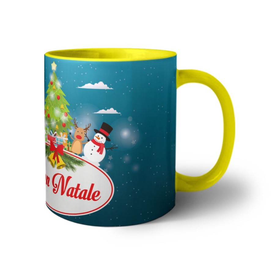 Tazza buon natale con babbo natale e personaggi natalizi Natale