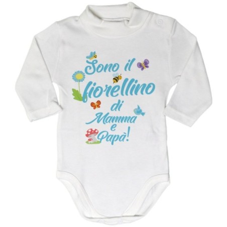 Body lupetto neonato sono il fiorellino di mamma e papà Per la famiglia