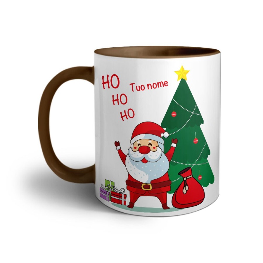 Tazza personalizzabile con nome ho ho ho babbo natale con i regali Natale