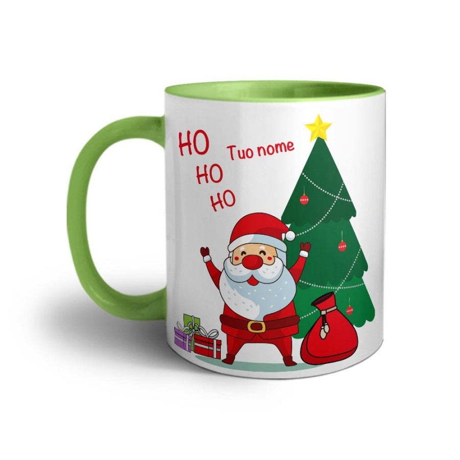 Tazza personalizzabile con nome ho ho ho babbo natale con i regali Natale