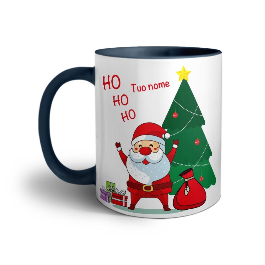 Tazza personalizzabile con nome ho ho ho babbo natale con i regali Natale
