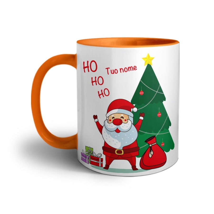 Tazza personalizzabile con nome ho ho ho babbo natale con i regali Natale