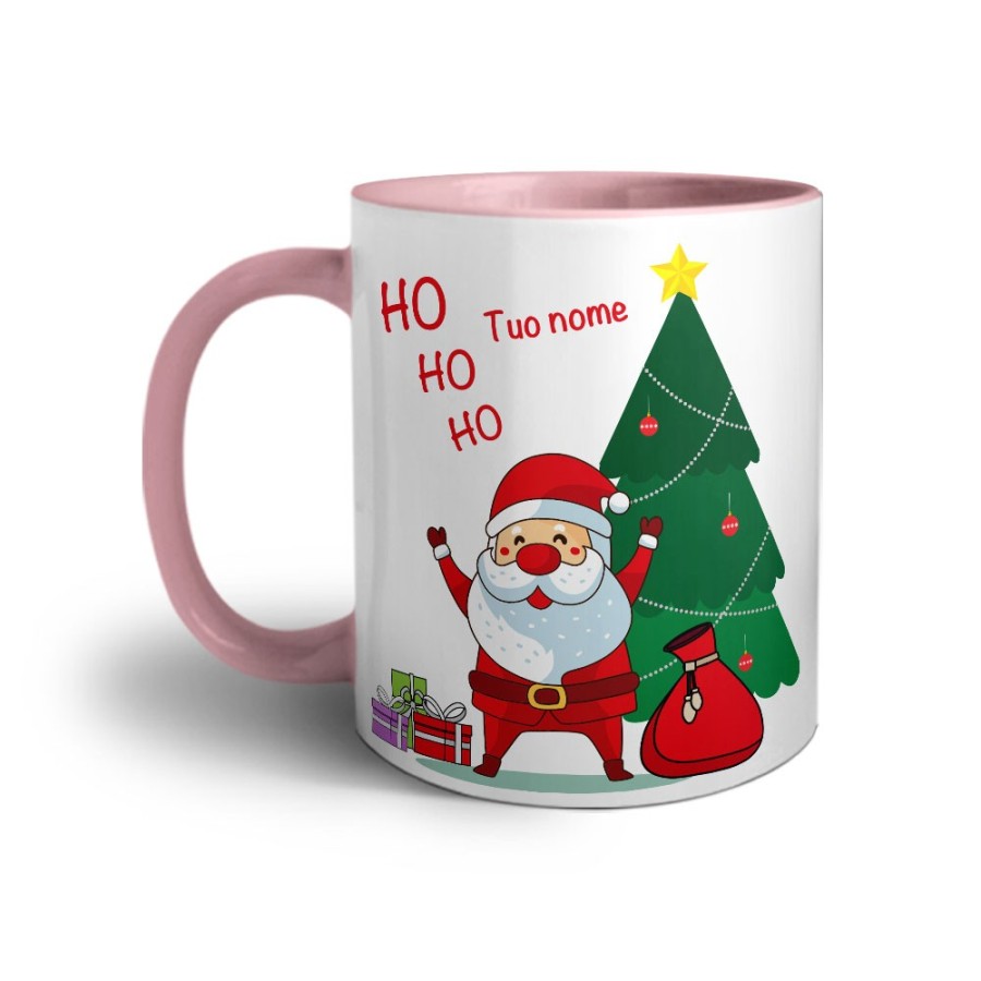 Tazza personalizzabile con nome ho ho ho babbo natale con i regali Natale