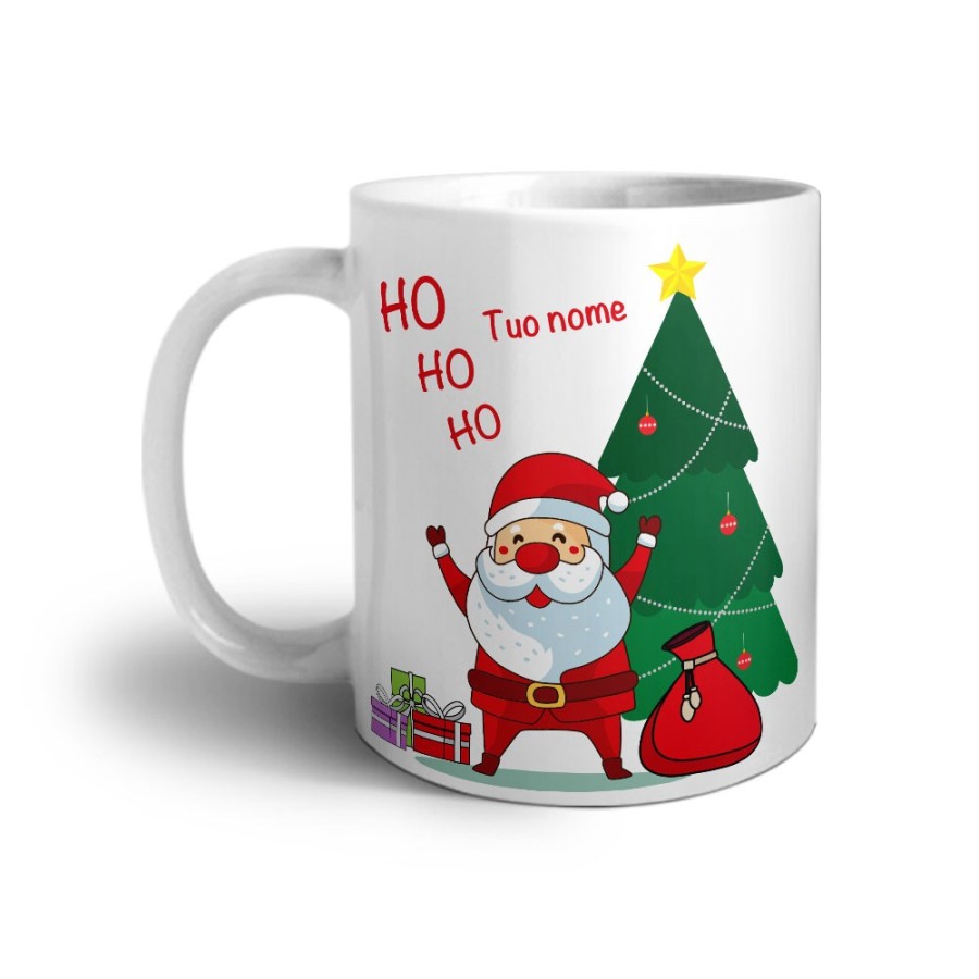 Tazza personalizzabile con nome ho ho ho babbo natale con i regali Natale