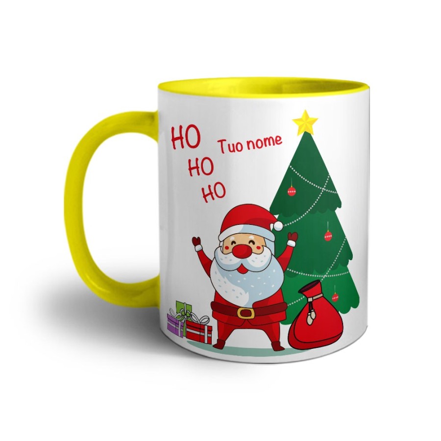 Tazza personalizzabile con nome ho ho ho babbo natale con i regali Natale