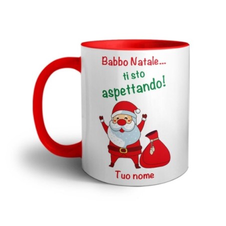 Tazza personalizzabile con nome babbo natale ti sto...