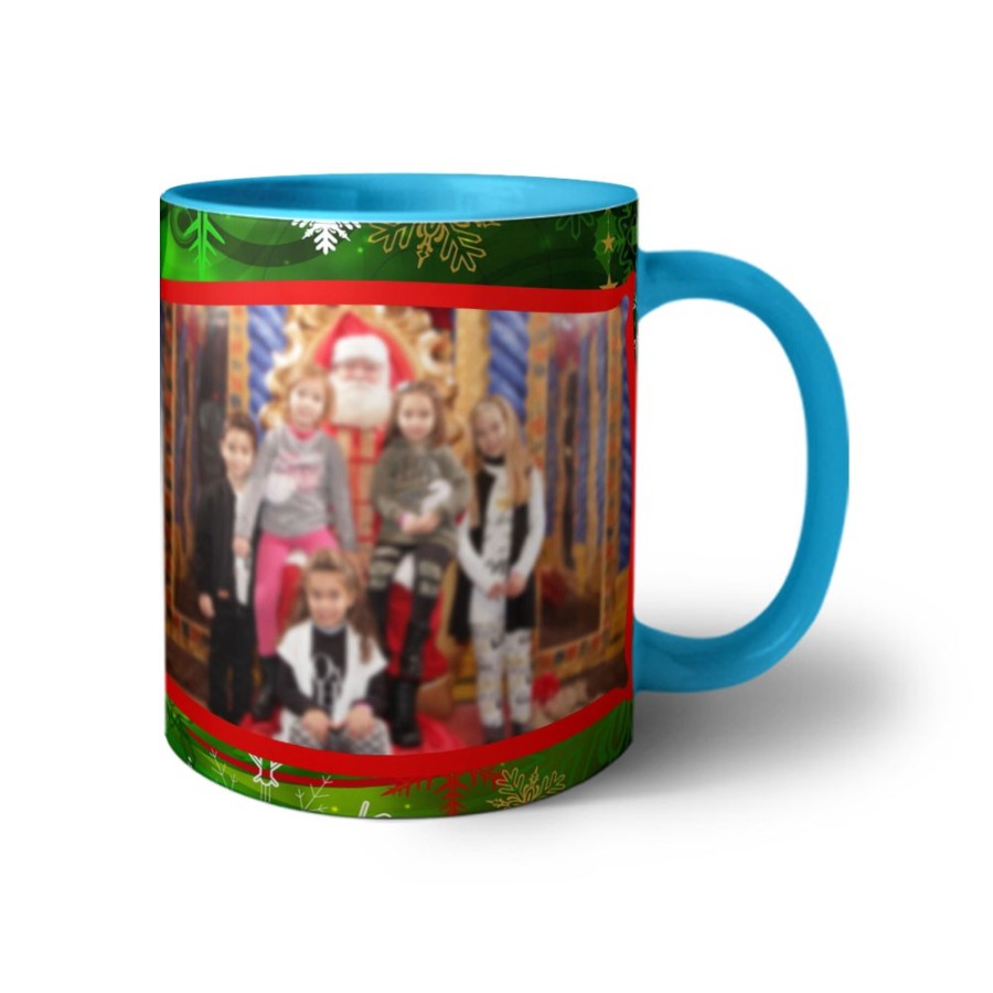 Tazza personalizzata con foto green christmas Natale