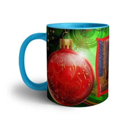 Tazza personalizzata con foto green christmas Natale