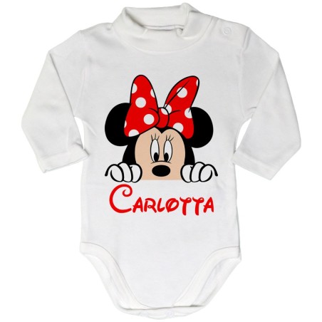 Body lupetto neonata personalizzato con nome minnie che...