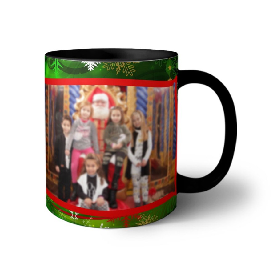 Tazza personalizzata con foto green christmas Natale