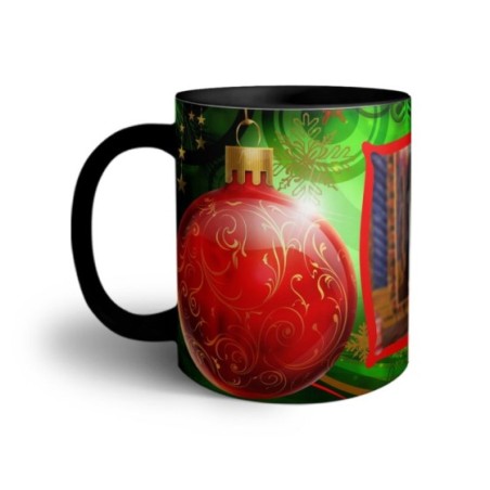 Tazza personalizzata con foto green christmas Natale