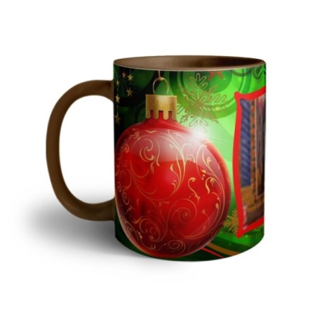 Tazza personalizzata con foto green christmas Natale