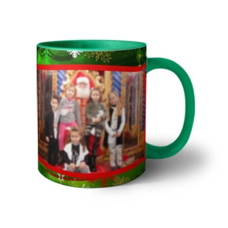 Tazza personalizzata con foto green christmas Natale