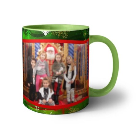 Tazza personalizzata con foto green christmas Natale