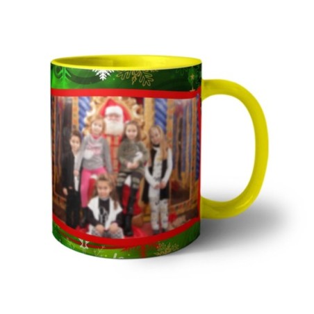 Tazza personalizzata con foto green christmas Natale