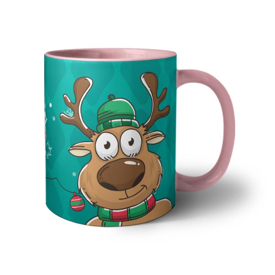 Tazza merry christmas con renna divertente Natale