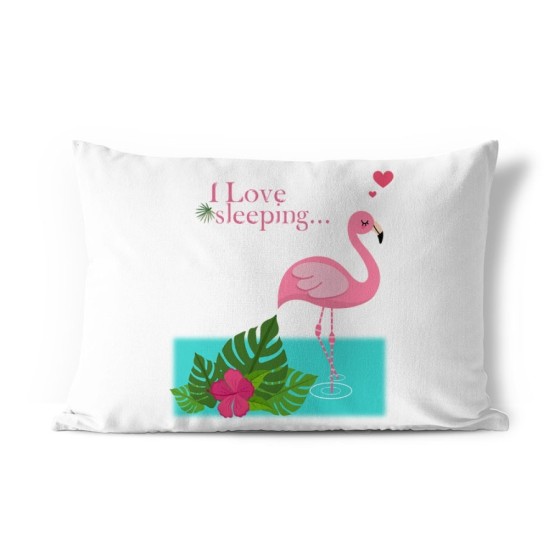 Federa personalizzabile con nome fenicottero rosa i love sleeping Love
