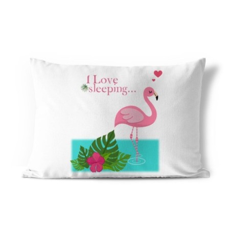 Federa personalizzabile con nome fenicottero rosa i love sleeping Love
