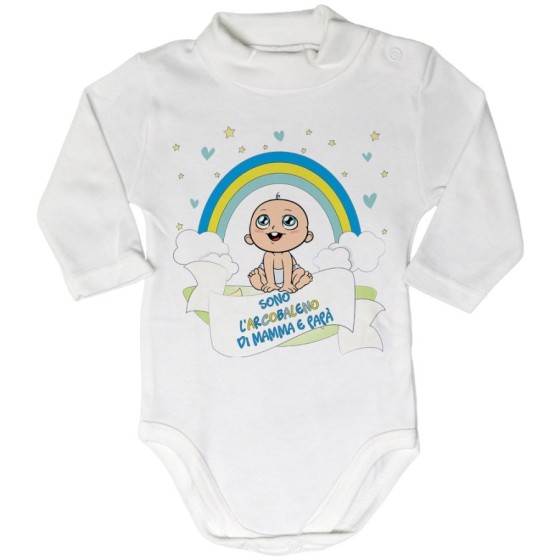 Body lupetto neonato sono l'arcobaleno di mamma e papà con bambino Per la famiglia