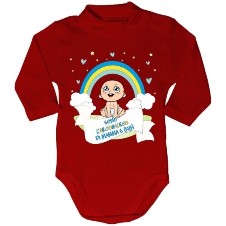 Body lupetto neonato sono l'arcobaleno di mamma e papà con bambino Per la famiglia