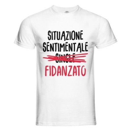 T-shirt uomo personalizzabile con nome situazione sentimentale fidanzato Love