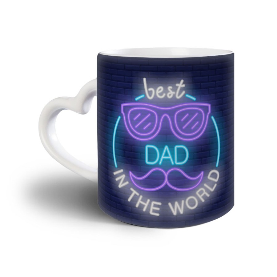 Tazza best dad in the world neon Per il papà