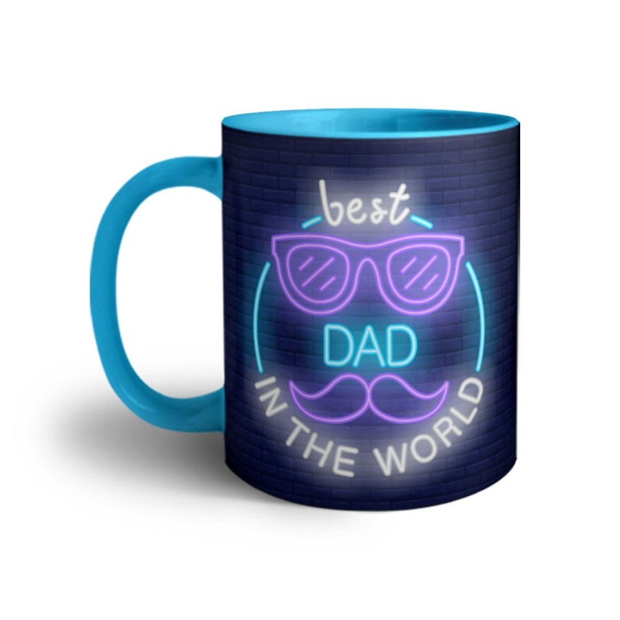 Tazza best dad in the world neon Per il papà