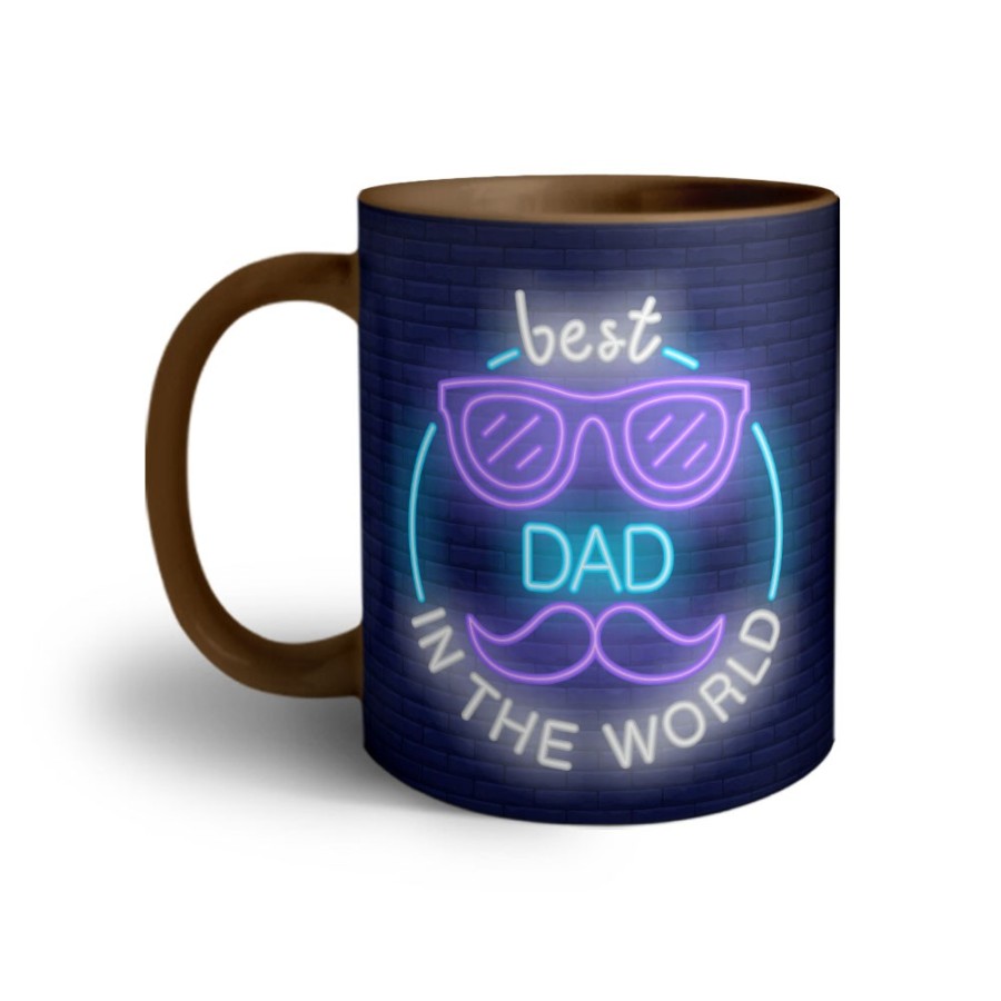 Tazza best dad in the world neon Per il papà