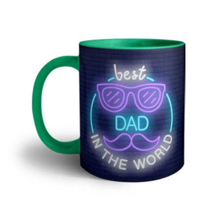 Tazza best dad in the world neon Per il papà