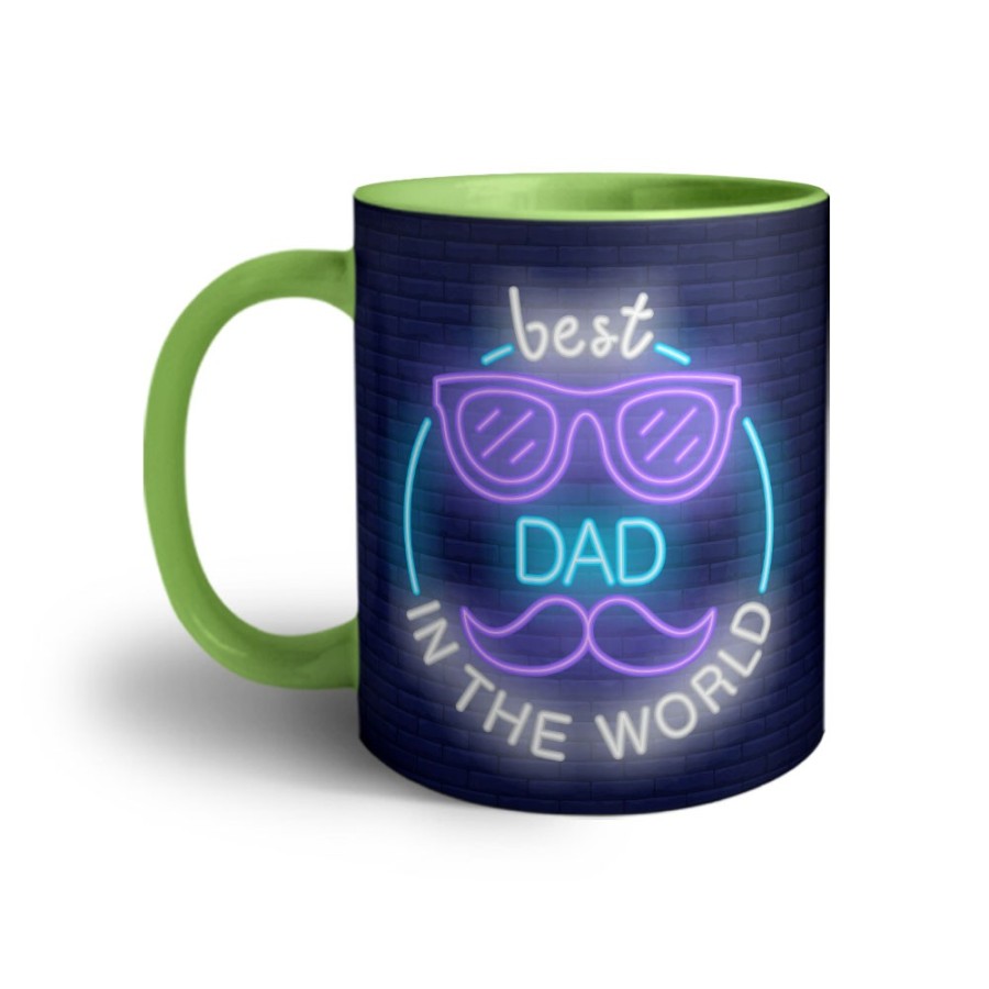 Tazza best dad in the world neon Per il papà