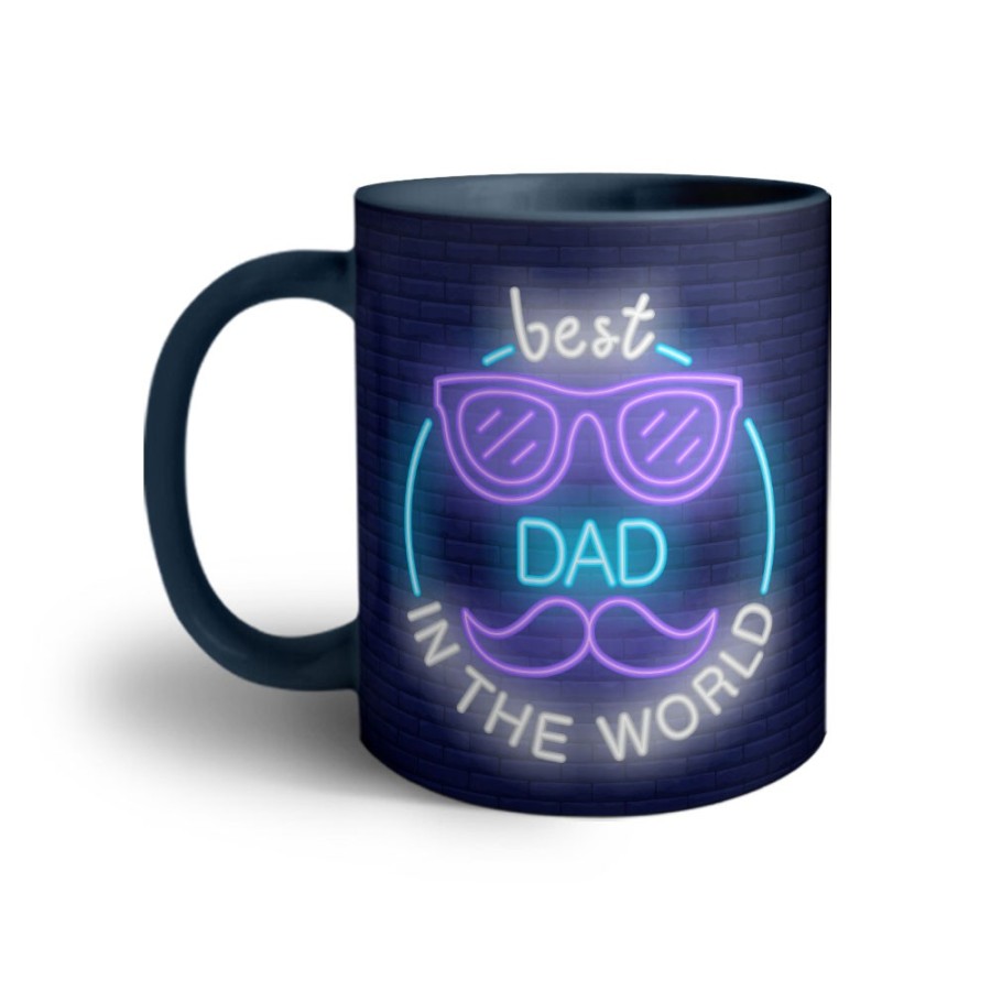 Tazza best dad in the world neon Per il papà
