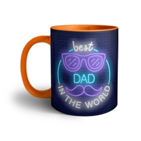 Tazza best dad in the world neon Per il papà