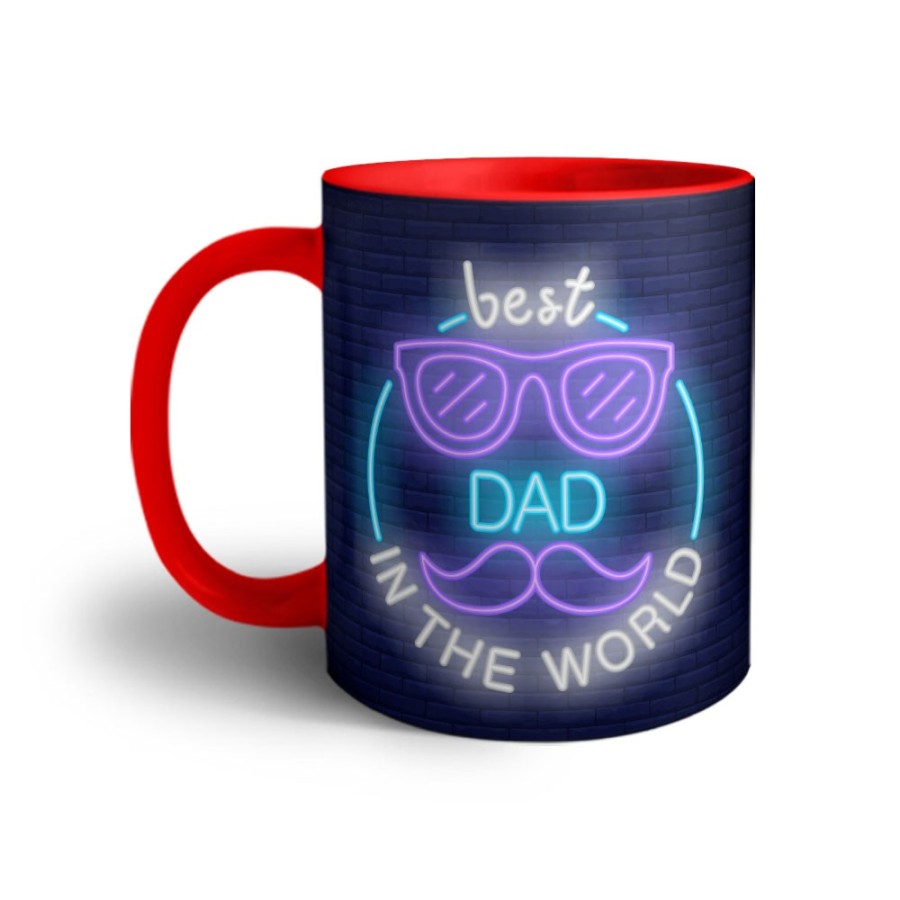 Tazza best dad in the world neon Per il papà