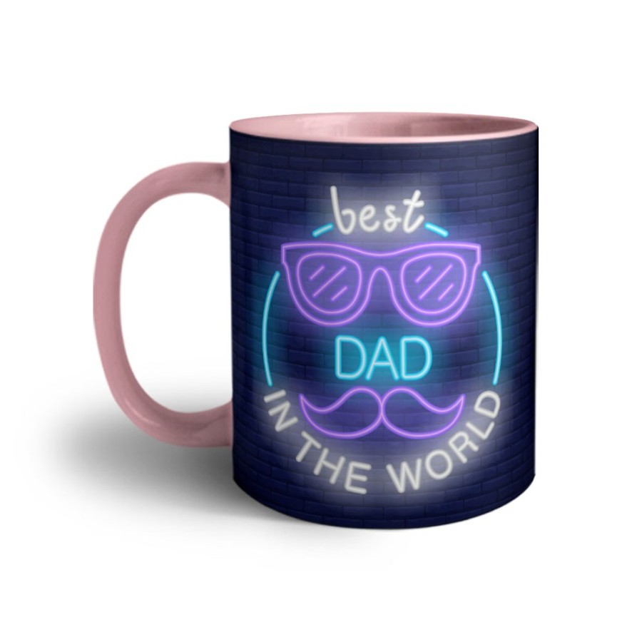 Tazza best dad in the world neon Per il papà