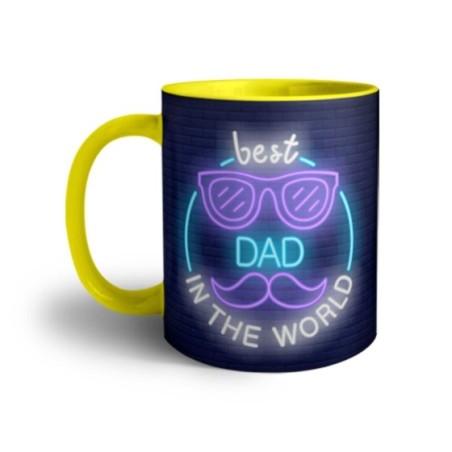 Tazza best dad in the world neon Per il papà