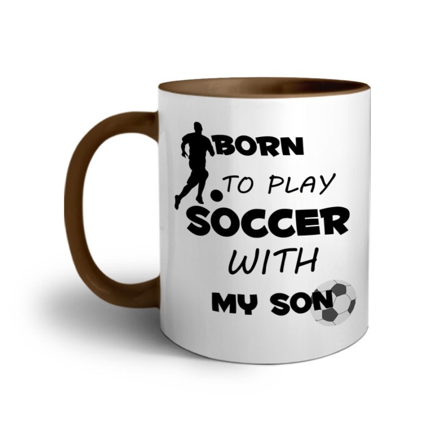 Tazza born to play soccer with my son Per il papà