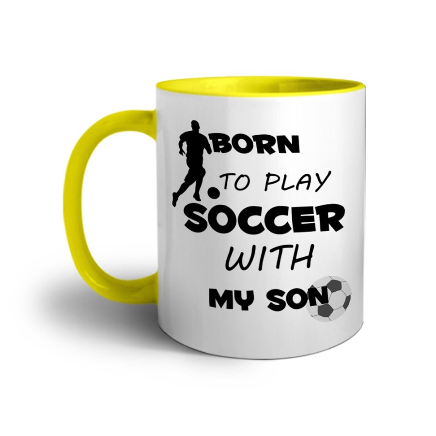 Tazza born to play soccer with my son Per il papà