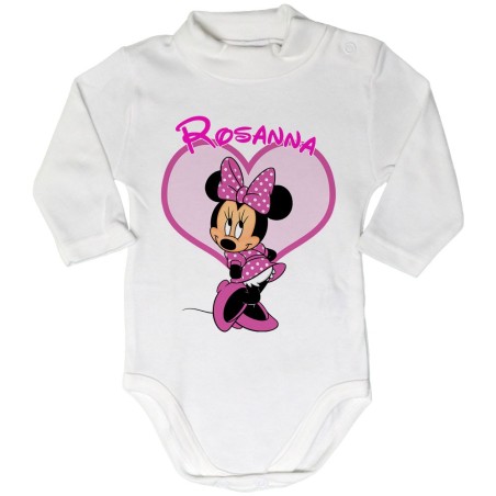 Body lupetto neonata personalizzato con nome minnie
