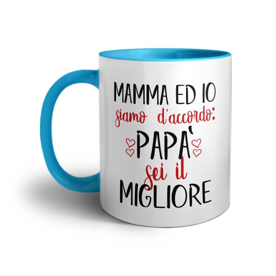 Tazza mamma ed io siamo d'accordo papà sei il migliore Per il papà