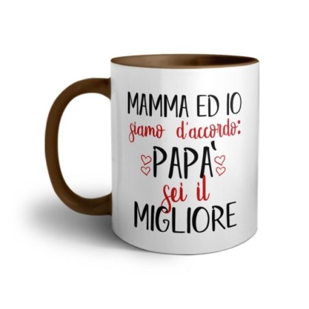 Tazza mamma ed io siamo d'accordo papà sei il migliore Per il papà