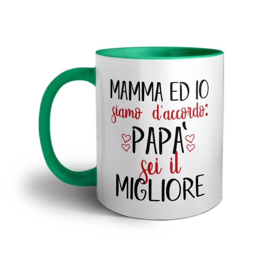 Tazza mamma ed io siamo d'accordo papà sei il migliore Per il papà